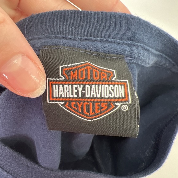Harley Davidson Shirt Mens 3XL Double Sided Navy Flames Ohio Short Sleeve Tee - Picture 7 of 13